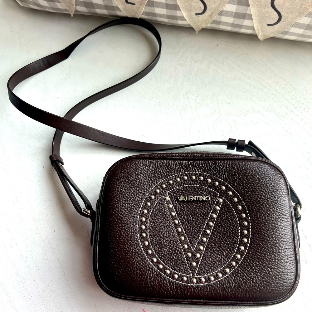 Valentino by Mario Valentino studded leather camera bag